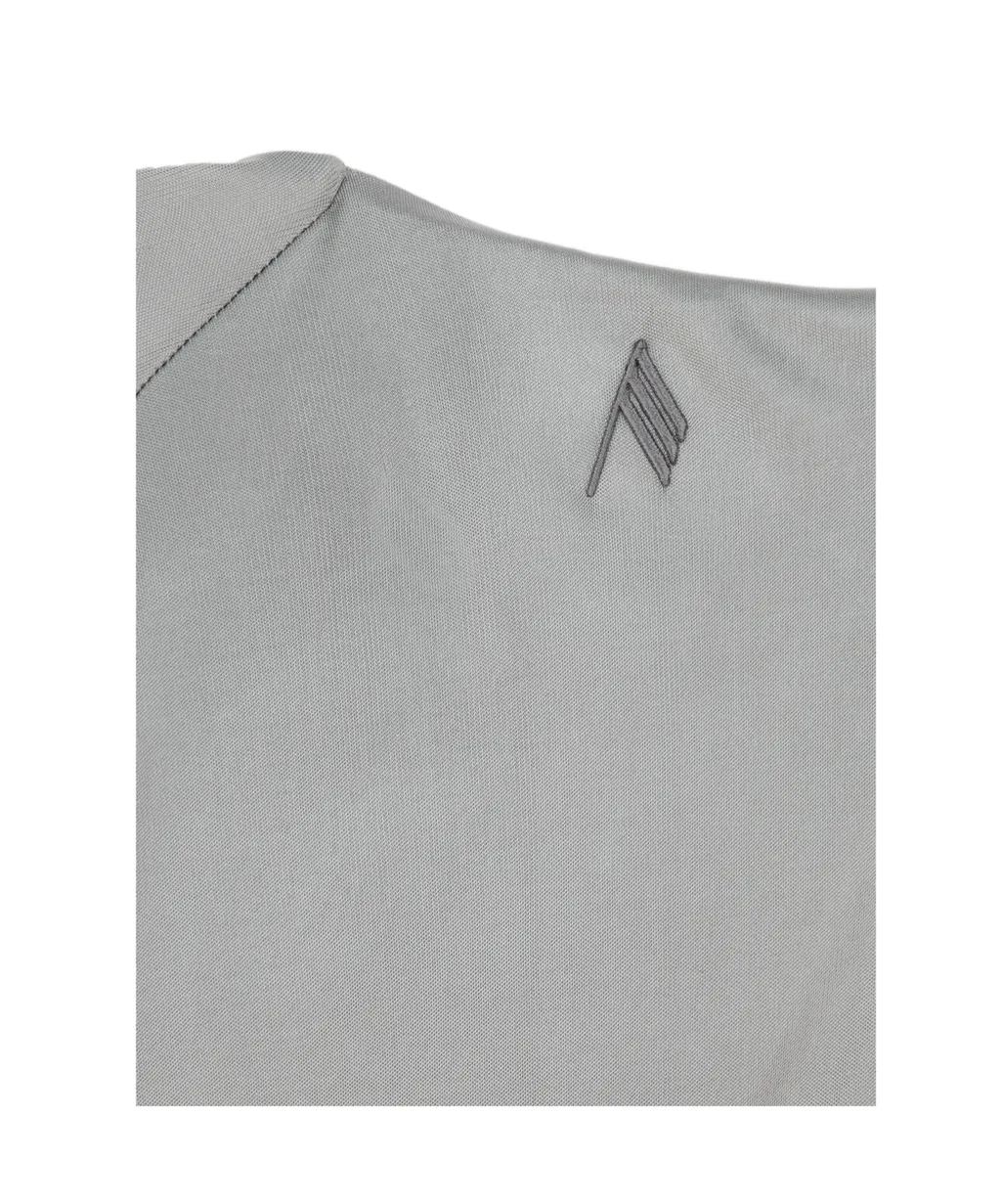 Asymmetric-Neck Mini Dress