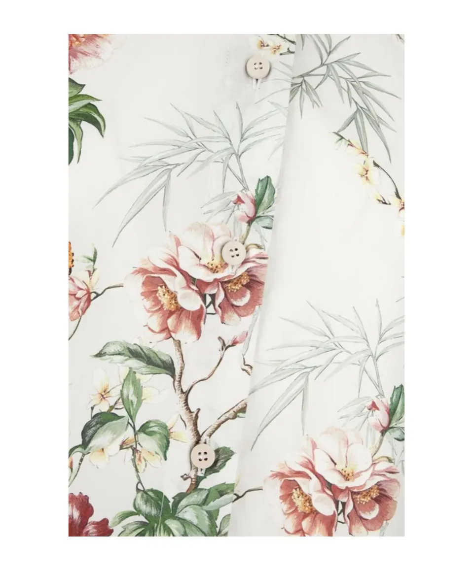Floral-Printed Long Sleeved Shirt