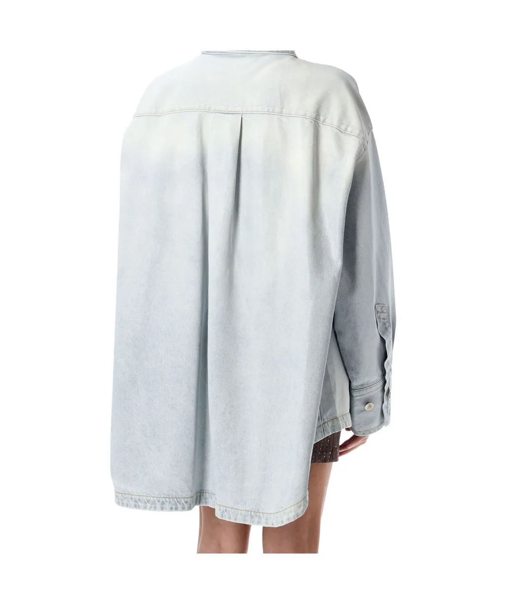 Diana Logo Embroidered Denim Shirt