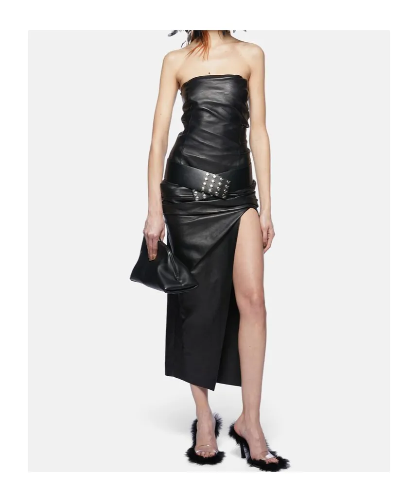 Off-Shoulder Ruched Waist Midi Dress