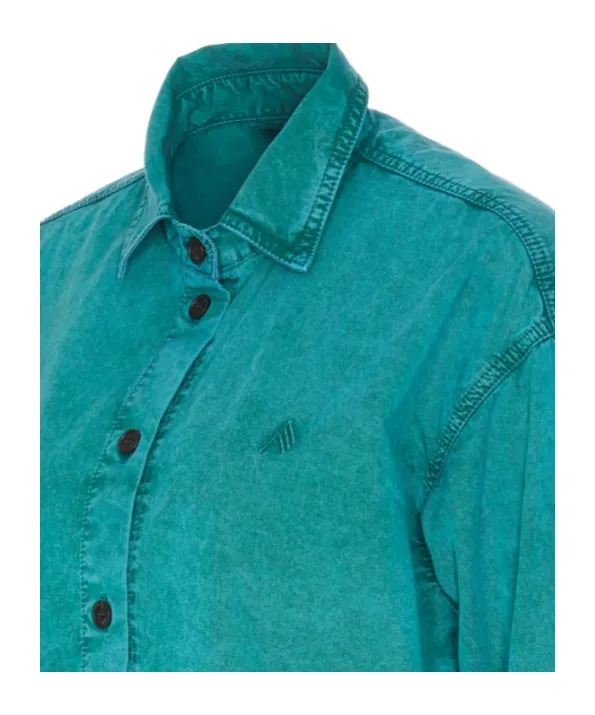 Logo Embroidered Asymmetric Shirt