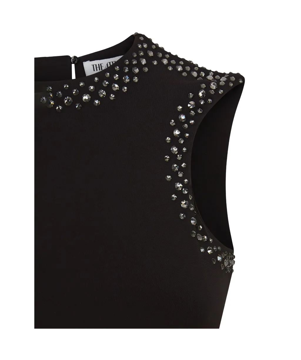 Crystal-Embellished Sleeveless Maxi Dress