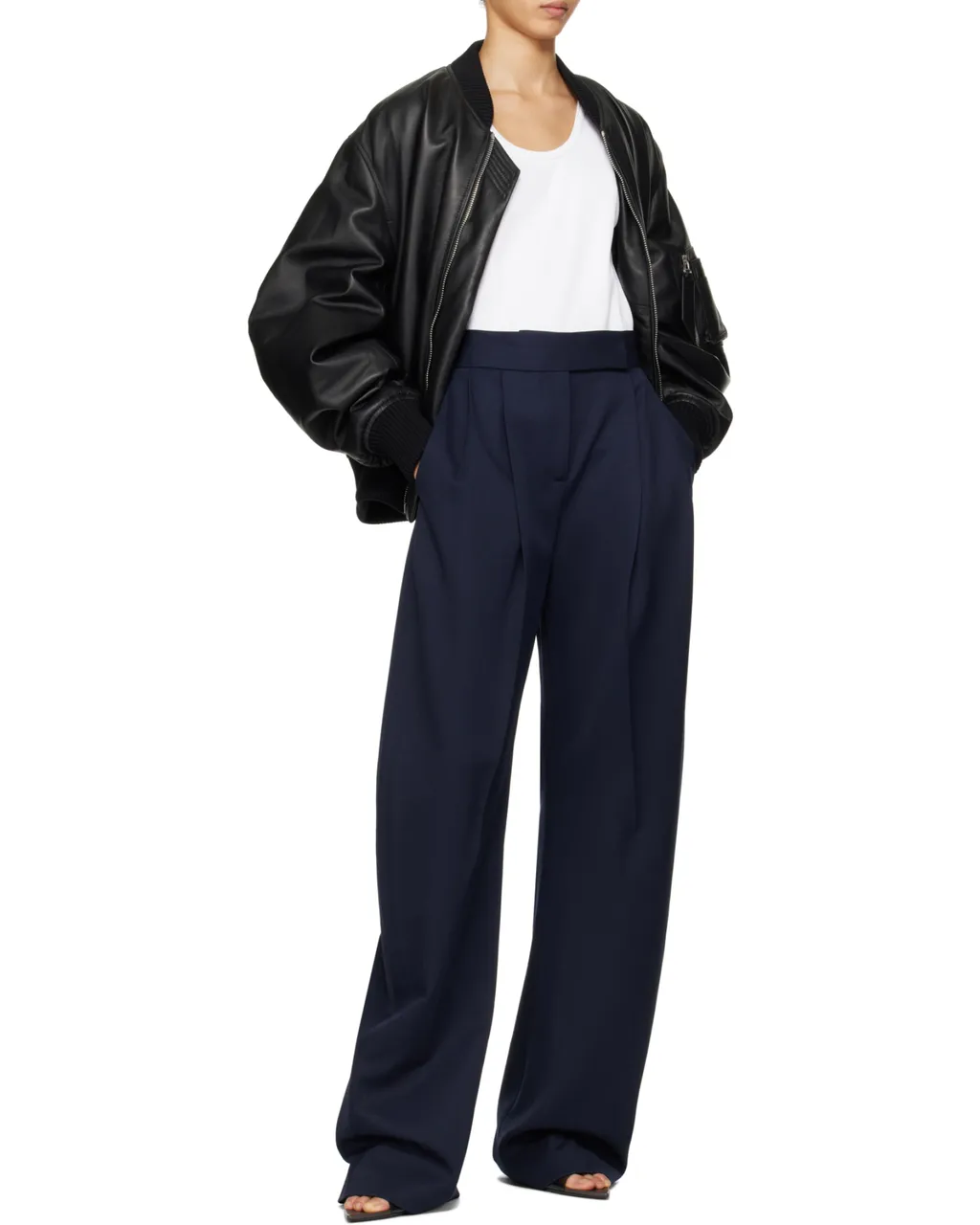Logo Plaque Wide-Leg Trousers