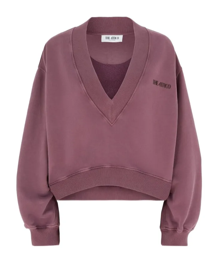 Logo Printed V-Neck Sweatshirt