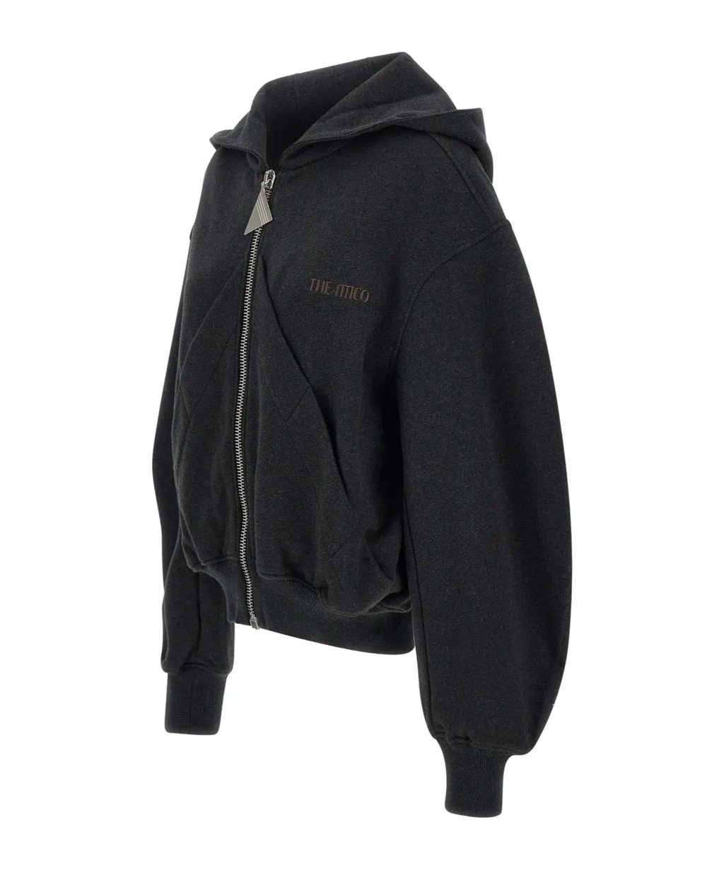 Logo Zip Puller Hooded Sweatshirt