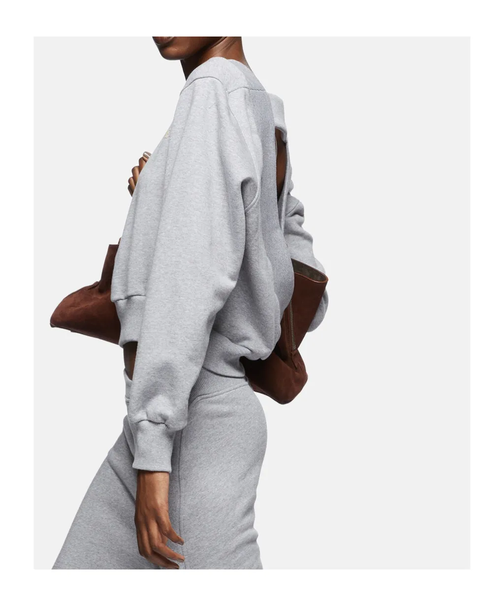 Logo Detailed Cut-Out Knit Sweatshirt