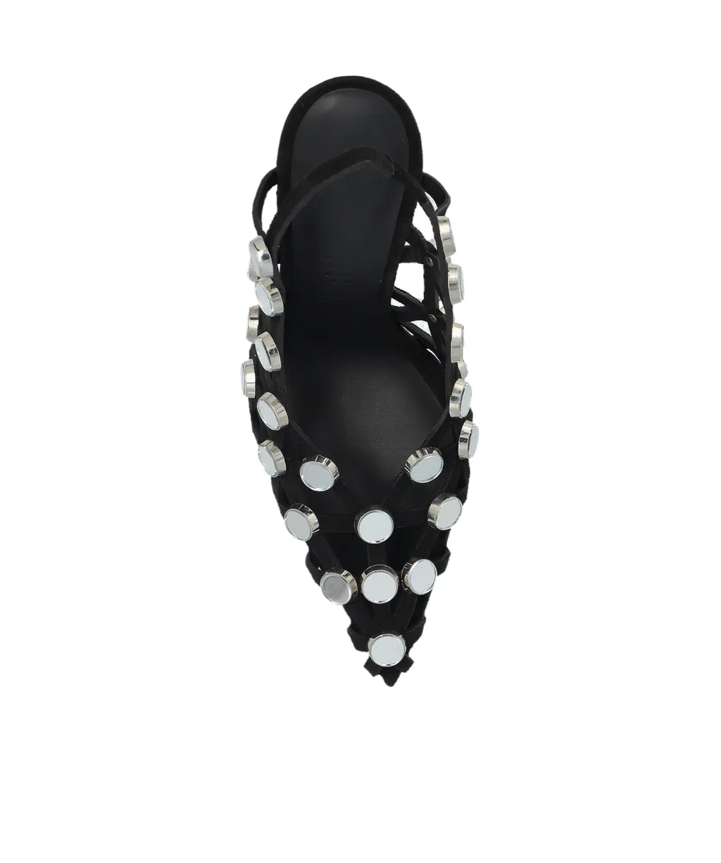 Grid Slingback Pumps