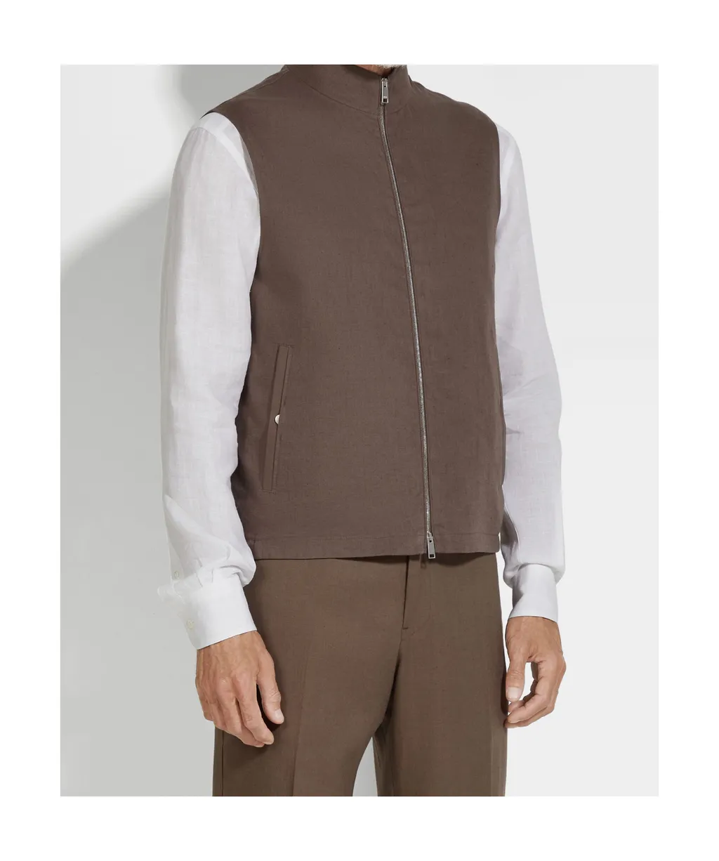 Oasi Lino Zipped Vest