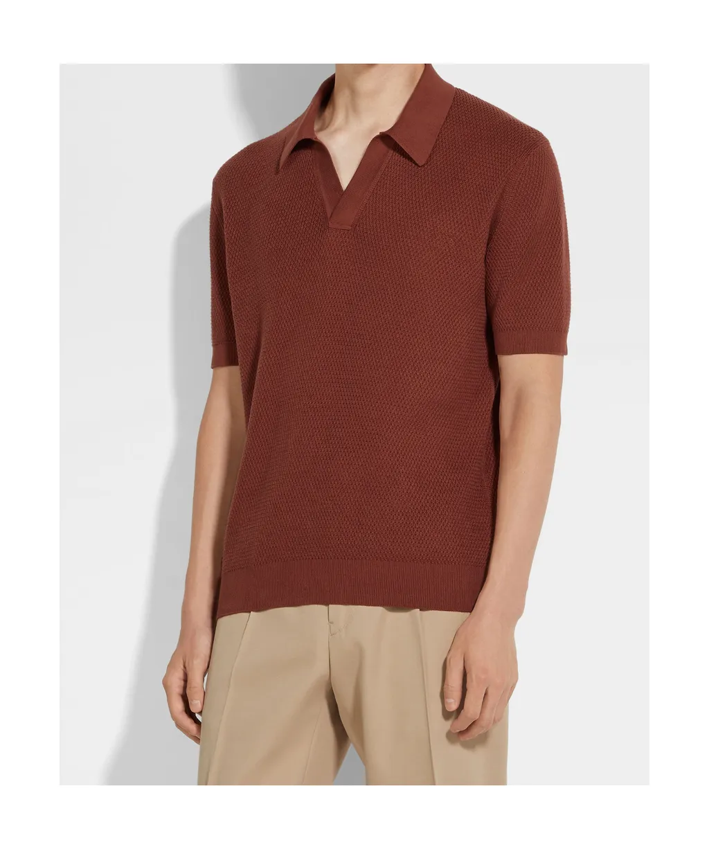 Short-Sleeved Knitted Polo Shirt