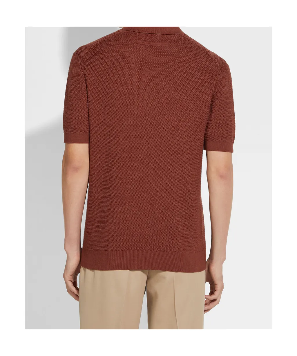 Short-Sleeved Knitted Polo Shirt