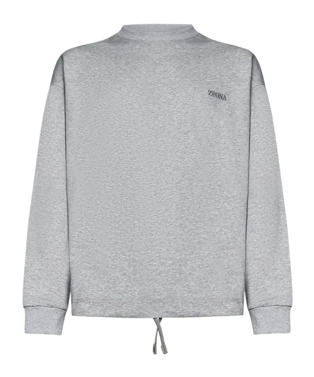 Drawstring Crewneck Sweatshirt