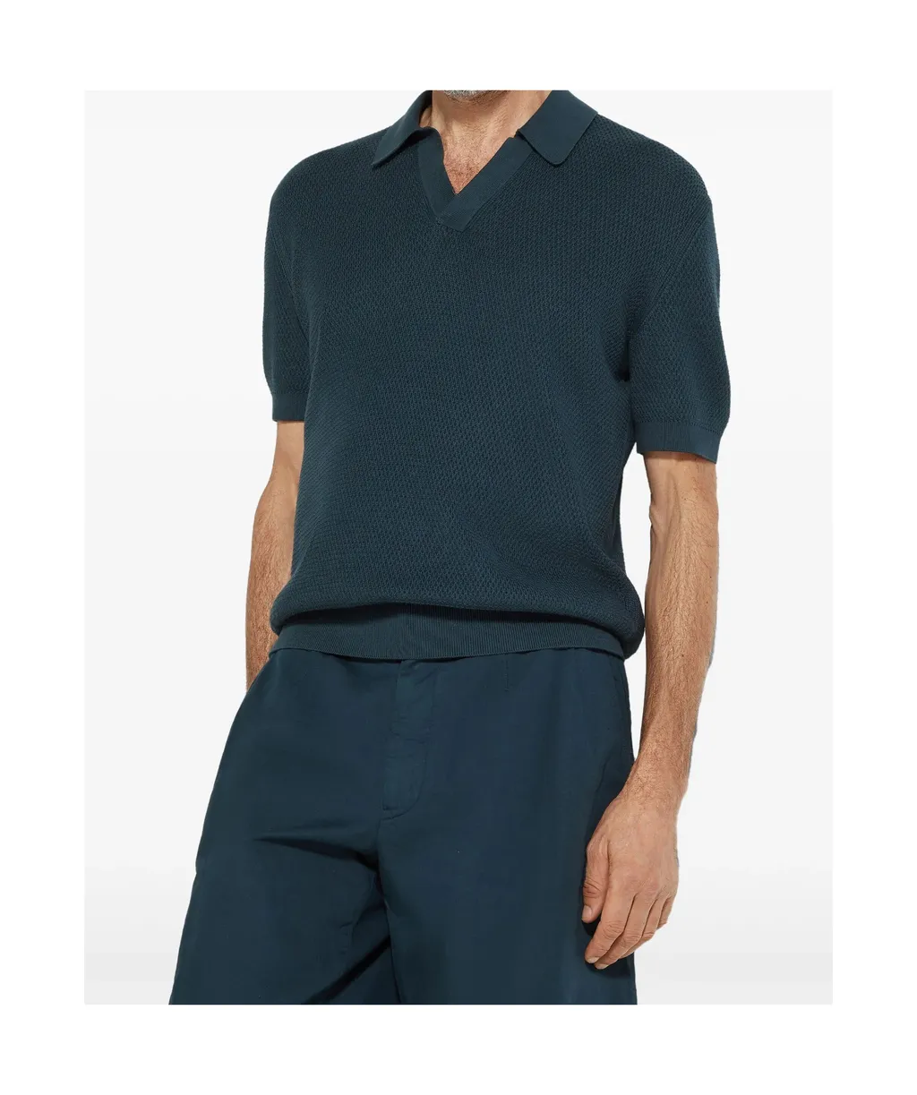 Short-Sleeved Knitted Polo Shirt