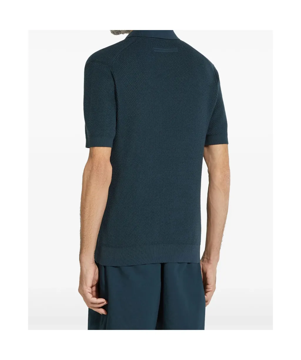 Short-Sleeved Knitted Polo Shirt