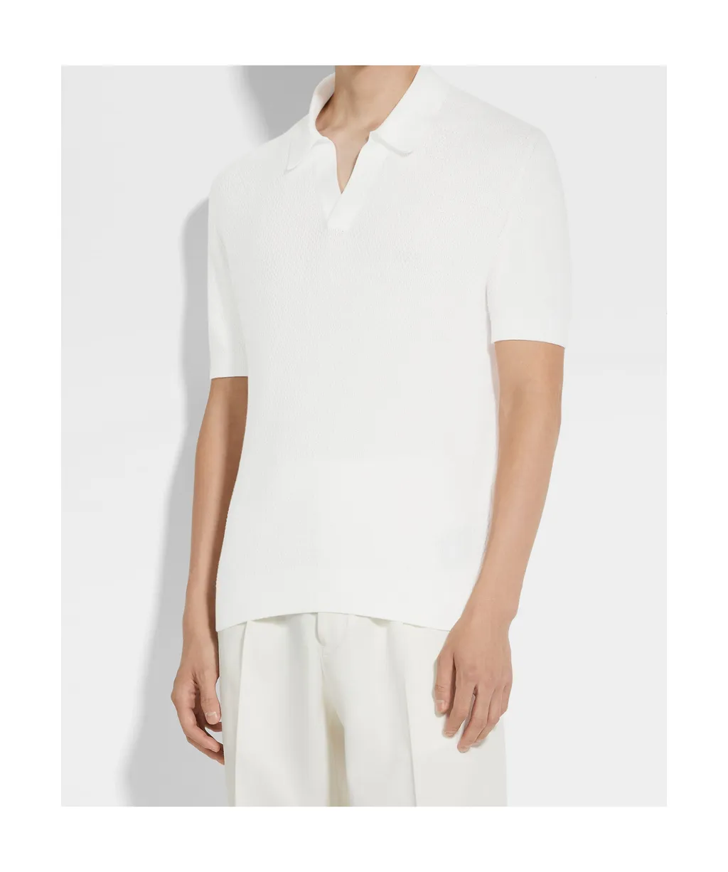 Short-Sleeved Knitted Polo Shirt
