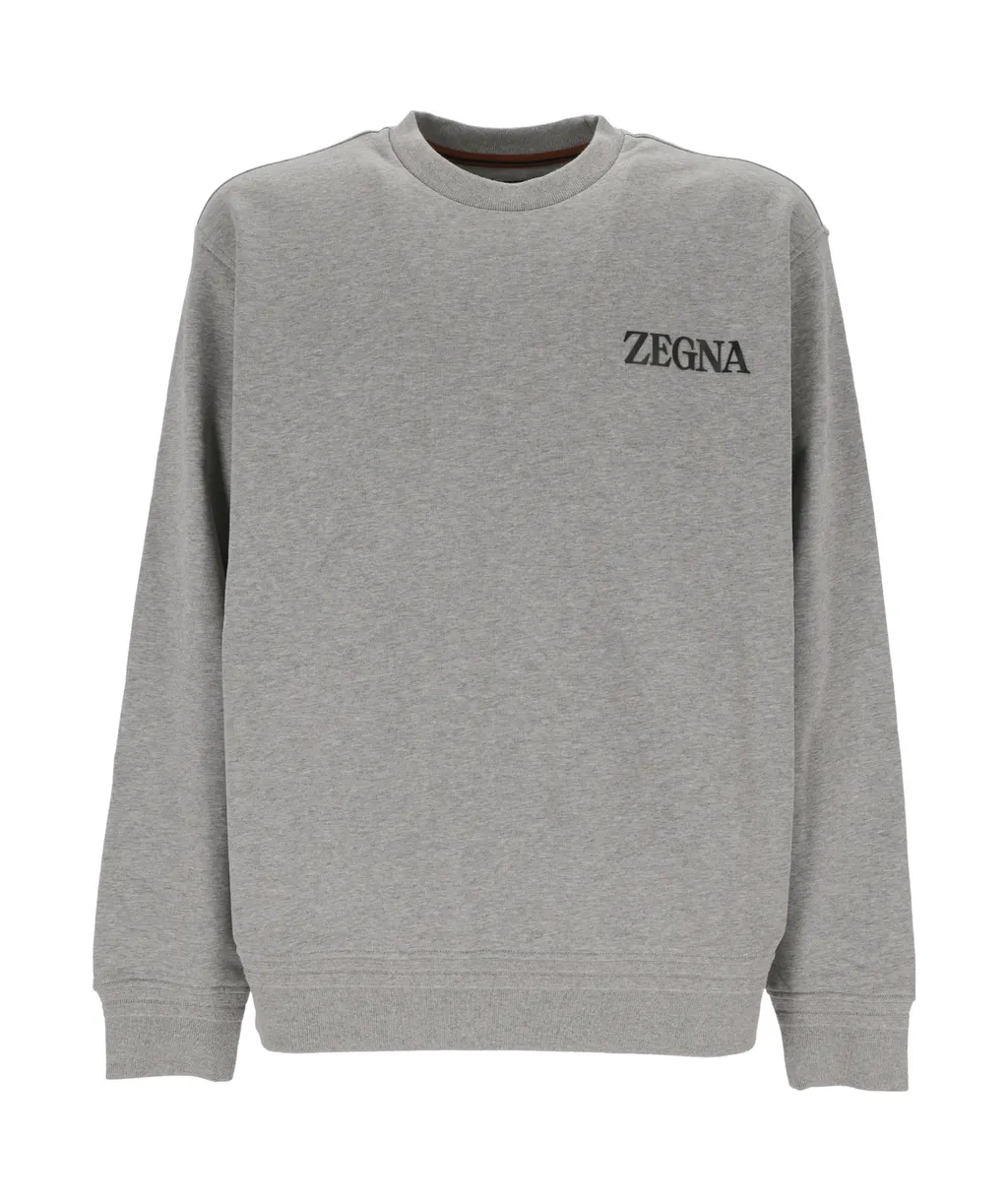 Z Zegna Logo Detailed Crewneck Sweatshirt