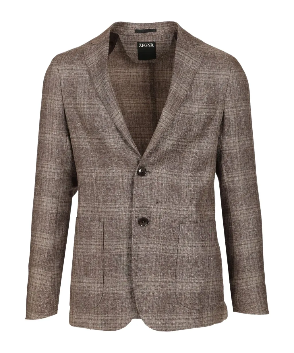 Checked Single-Breasted Jacket