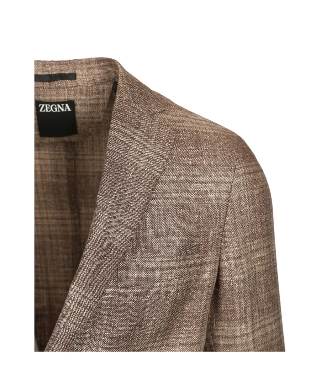 Checked Single-Breasted Jacket