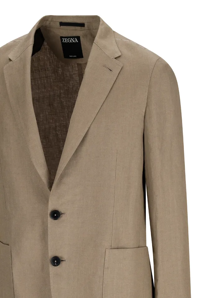 Single-Breasted Linen Jacket