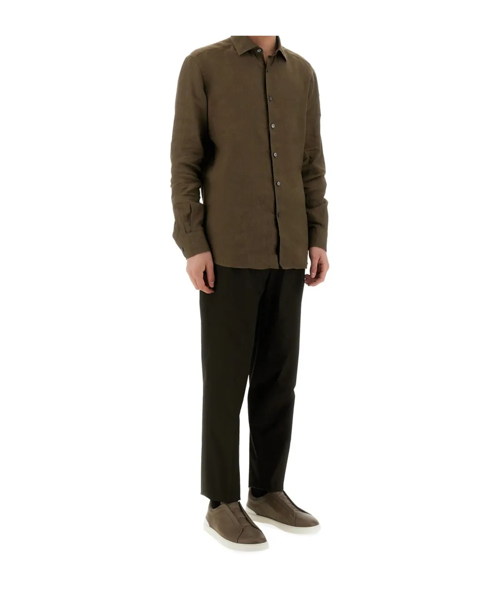 Pleated Cropped Pants