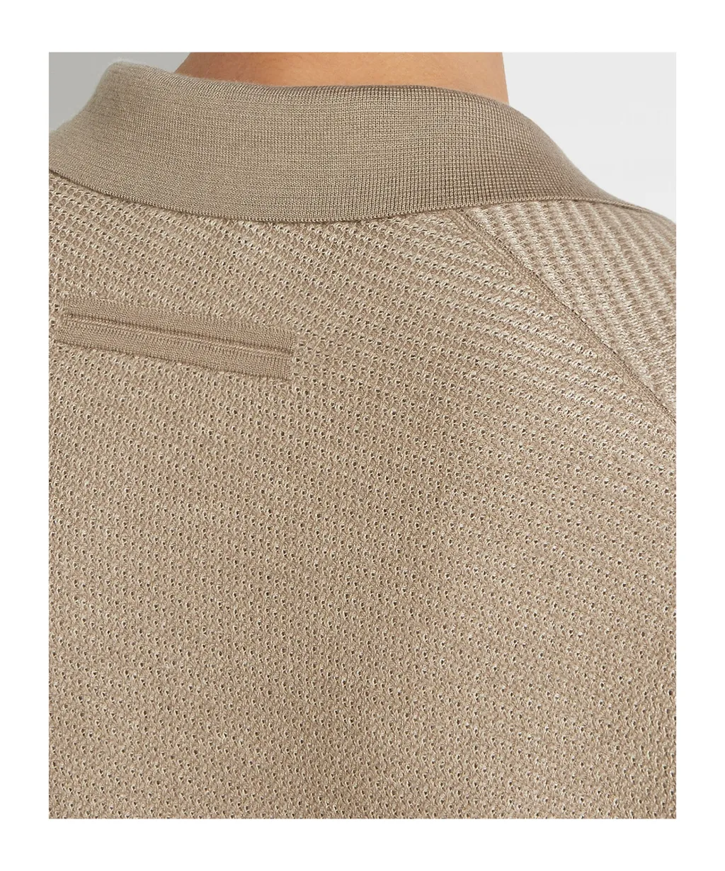 Long-Sleeved Knitted Polo Shirt