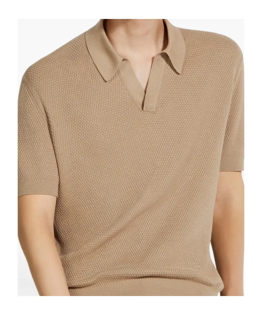 Short-Sleeved Knitted Polo Shirt