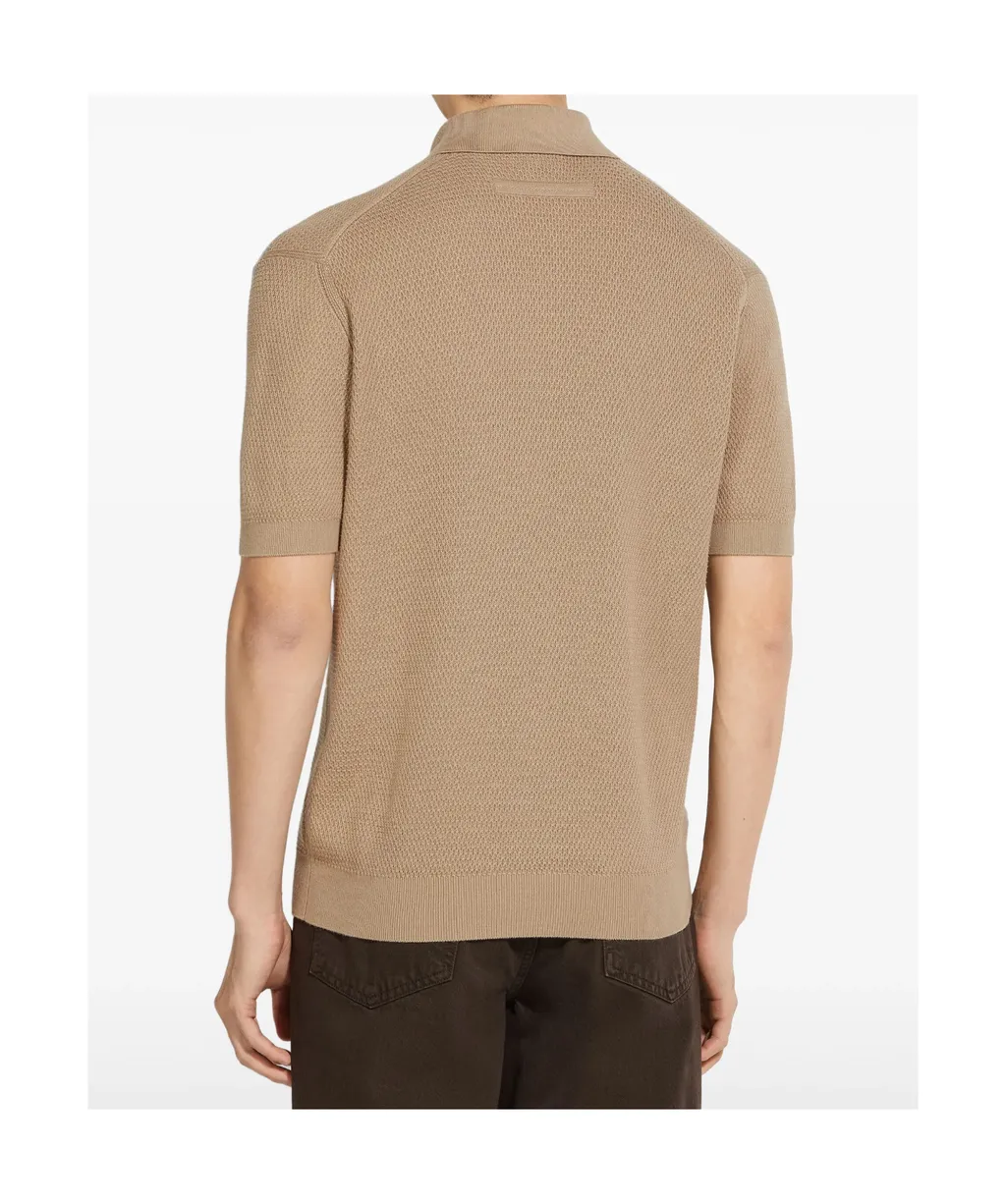 Short-Sleeved Knitted Polo Shirt