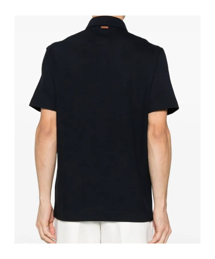 Short-Sleeves Pocket Detailed Polo Shirt