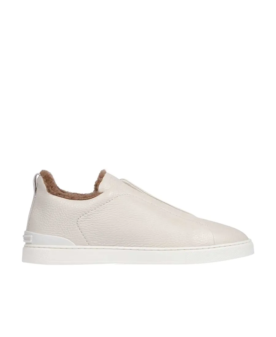 Triple Stitch Leather Sneakers