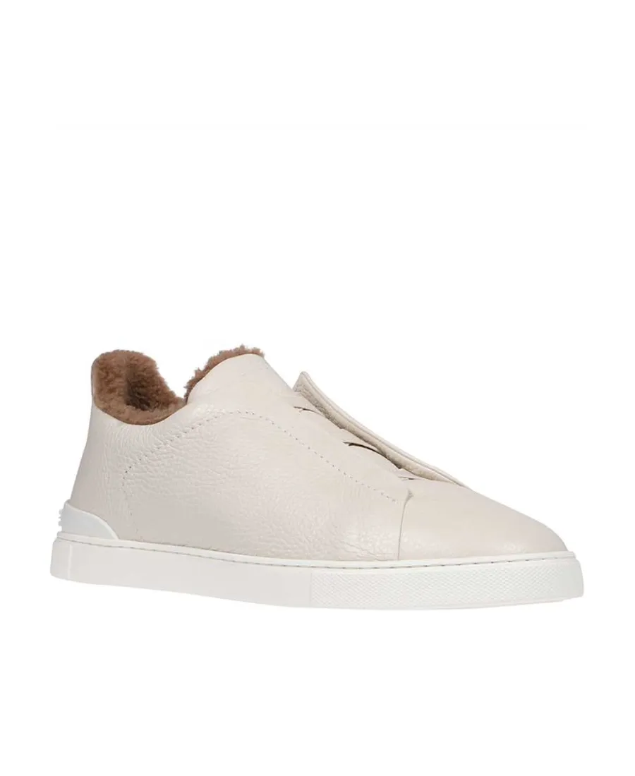 Triple Stitch Leather Sneakers