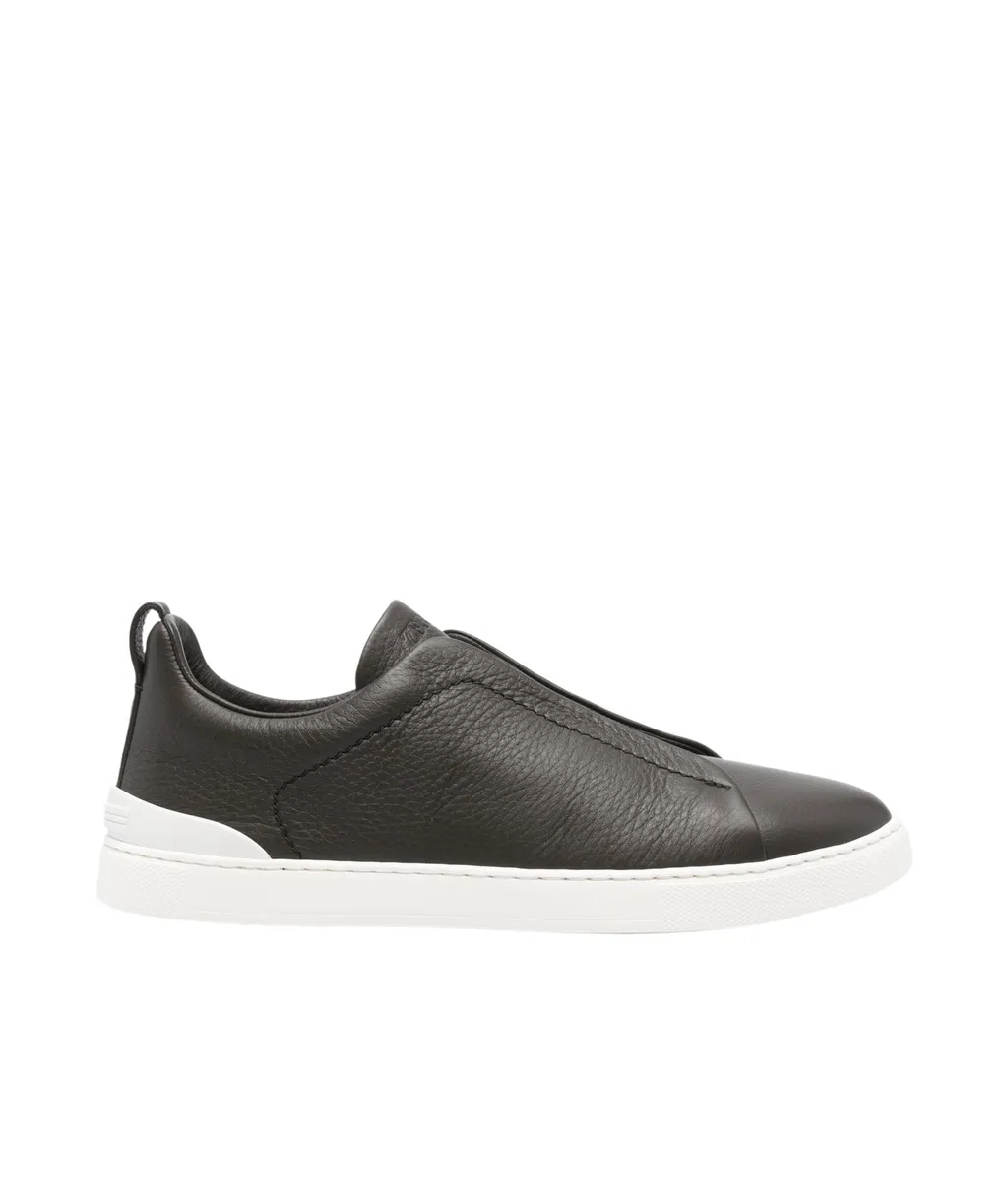 Triple Stitch Leather Sneakers
