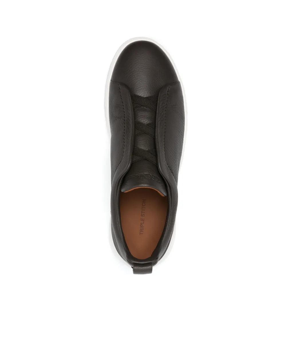 Triple Stitch Leather Sneakers