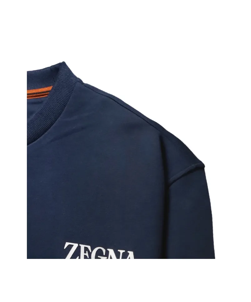 Z Zegna Logo Rubberised Crewneck Sweatshirt