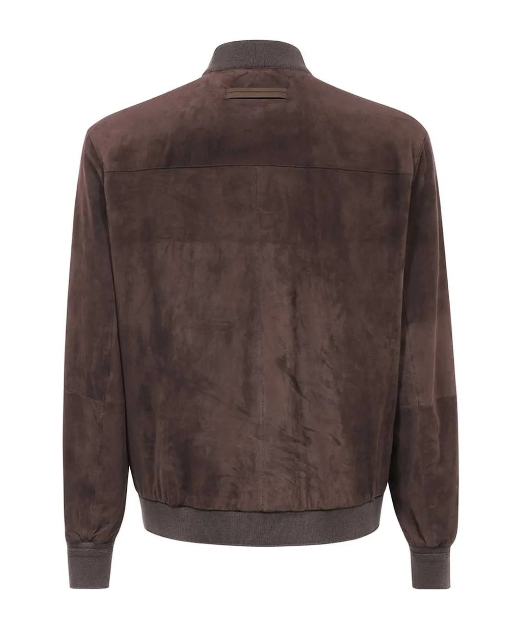 Long-Sleeved Leather Jacket