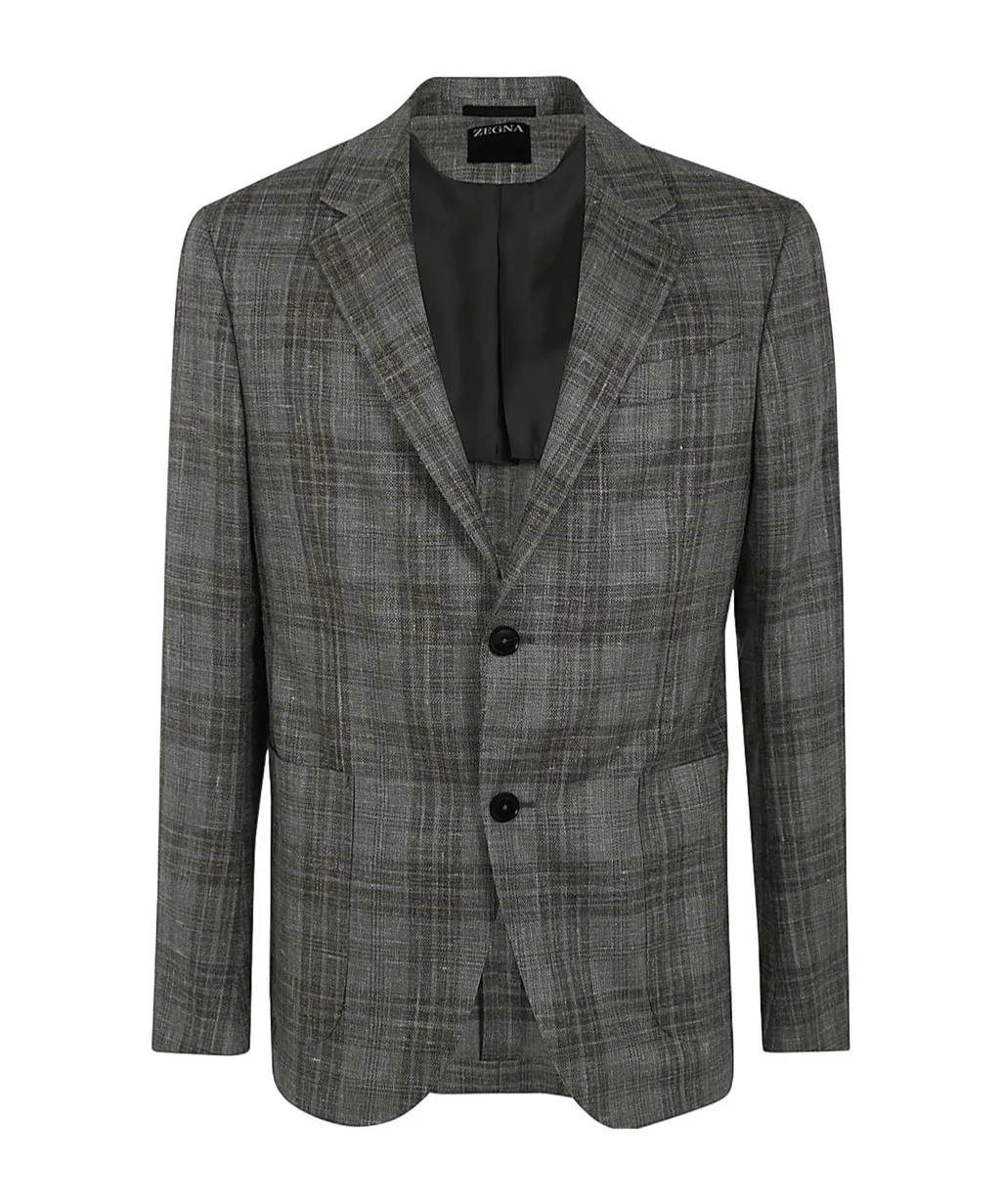 Single Breasted Checked Tailored Blazer