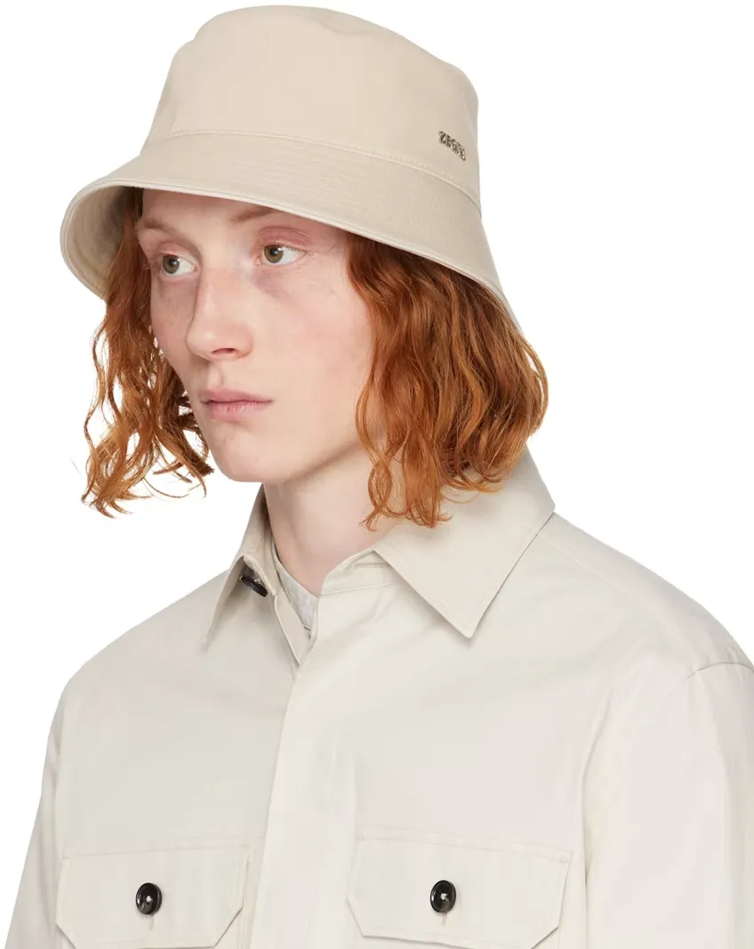Logo-Plaque Cotton-Blend Bucket Hat