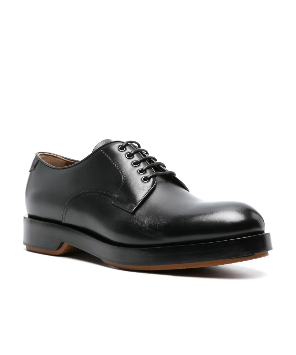 Round-Toe Lace-Up Derby Shoes