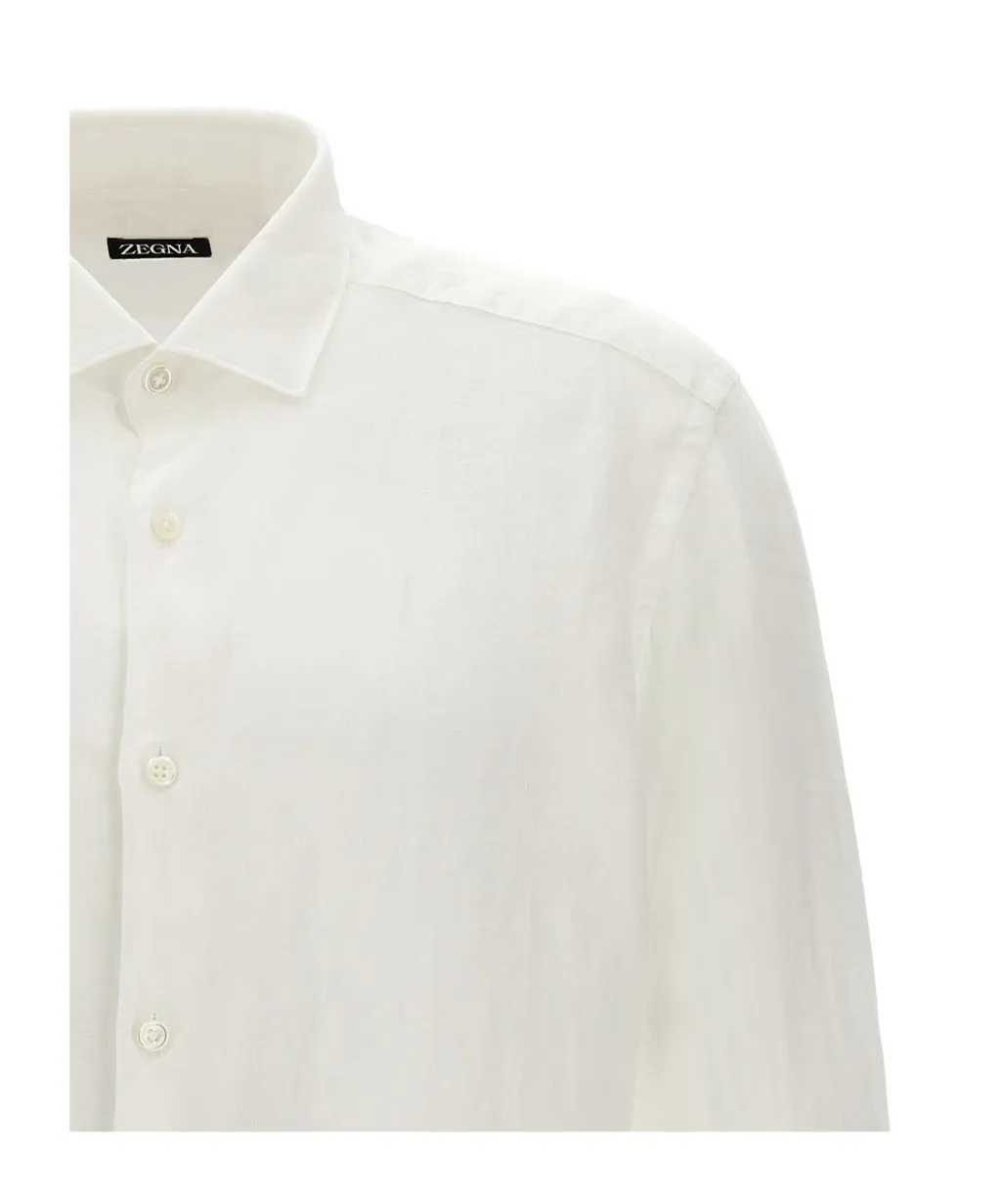 Curved Hem Buttoned Shirt