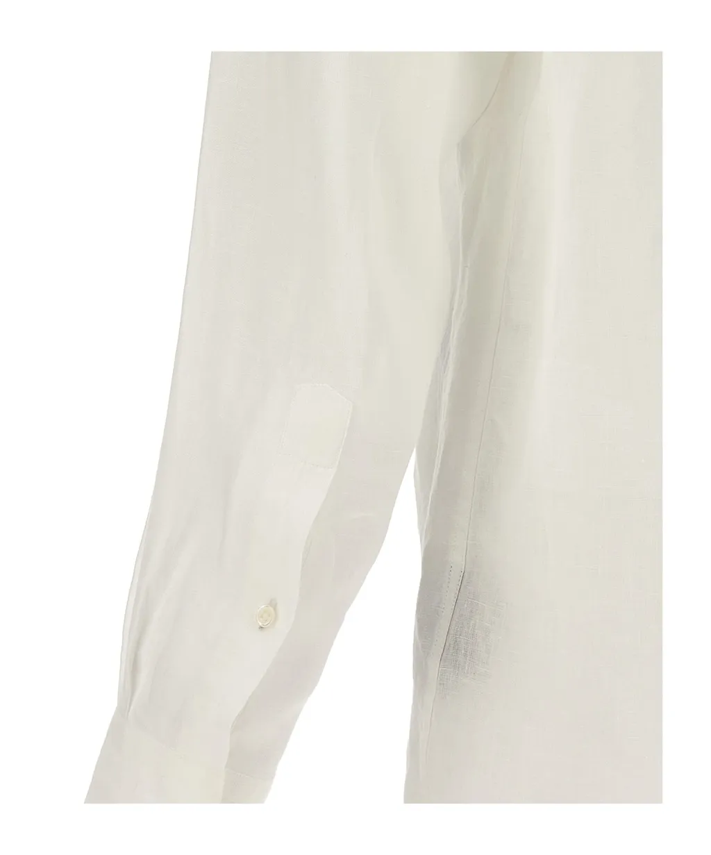 Curved Hem Buttoned Shirt
