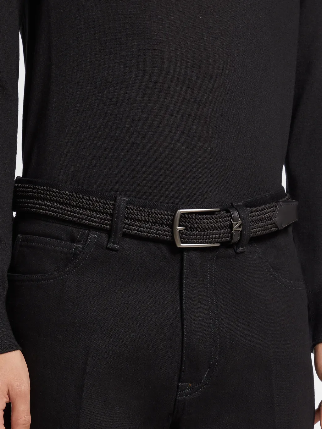 Logo Plaque Braided Belt