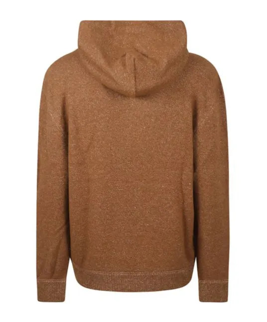 Drawstring Hood Ribbed Knit Hoodie