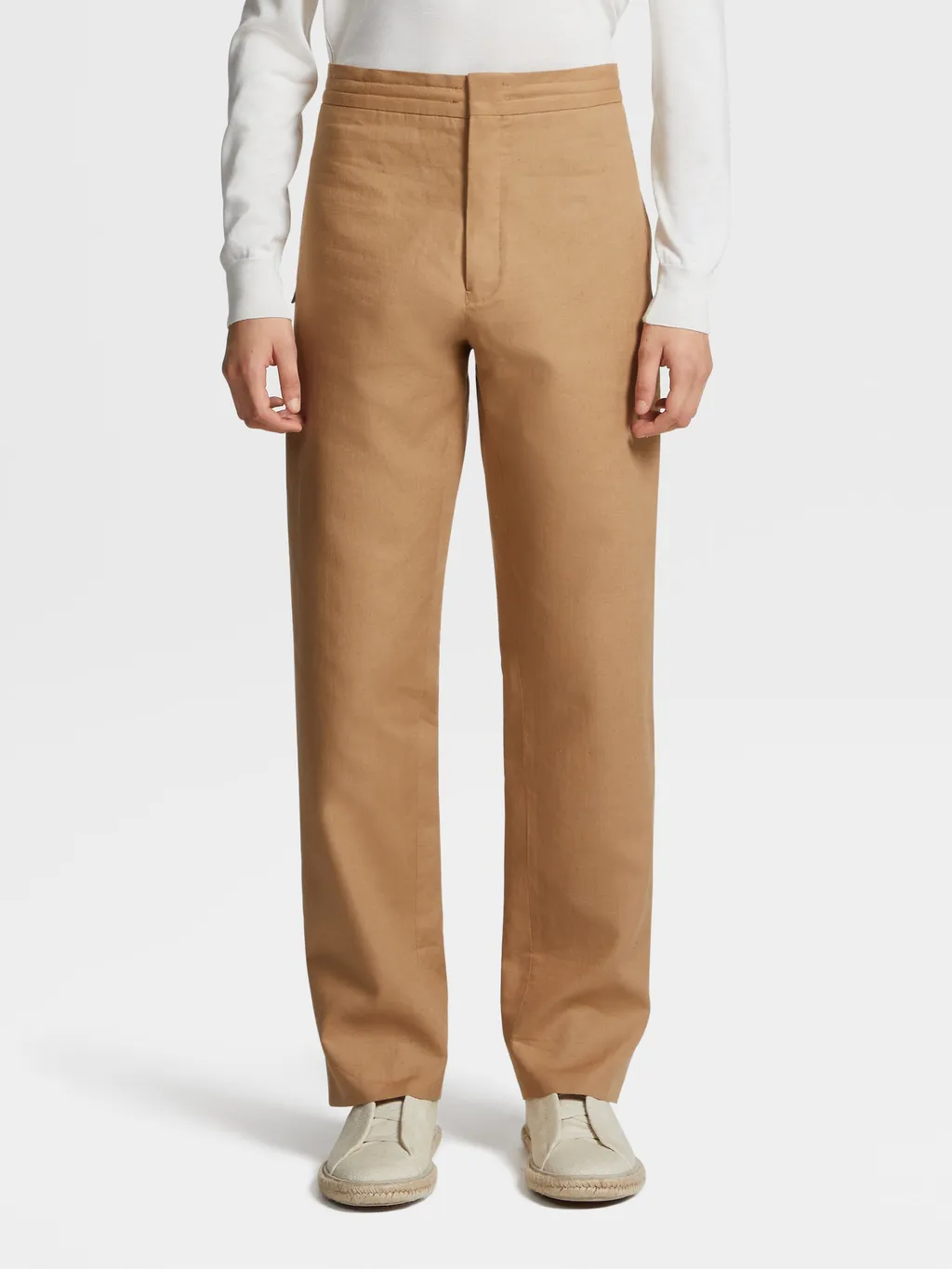 Straight-Leg Linen Trousers