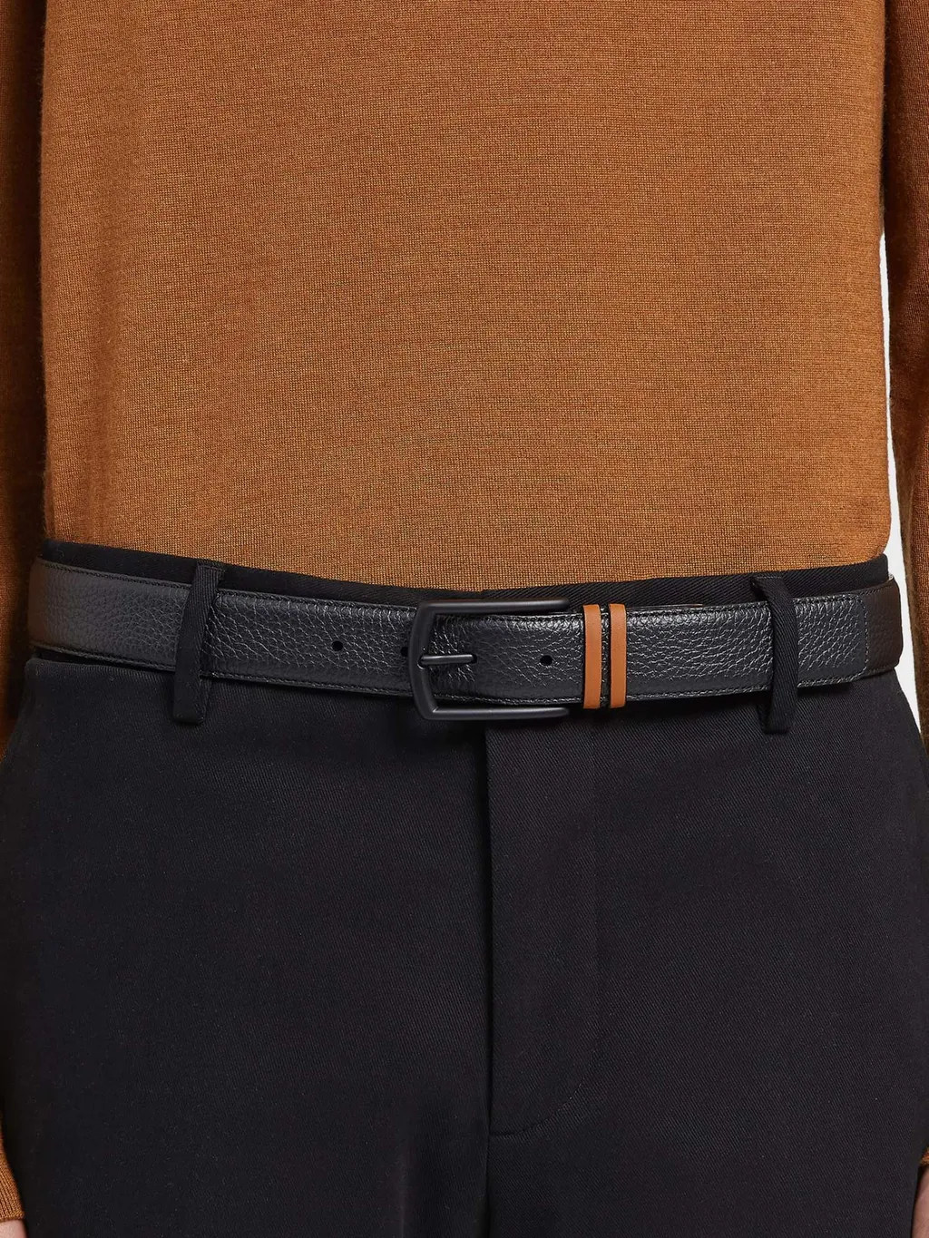 Stripe Detailed Buckle Belt