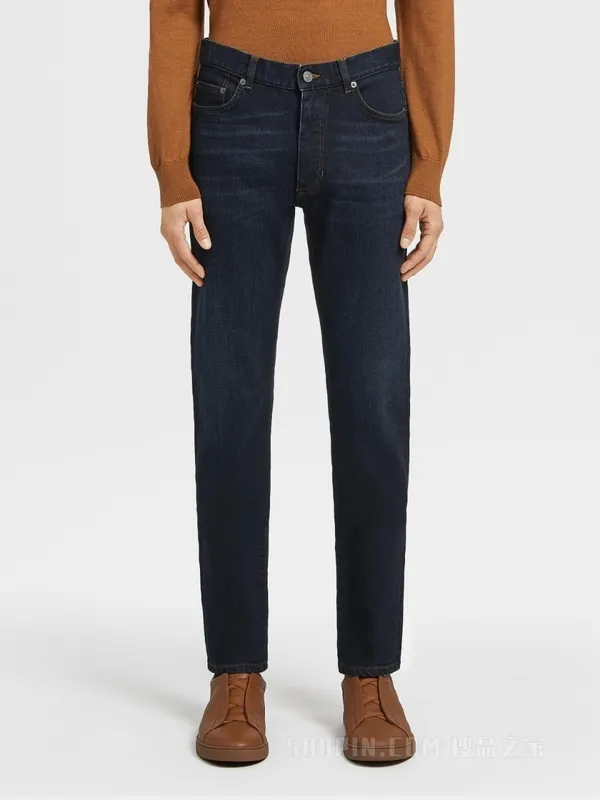 Logo Patch Straight Leg Jeans