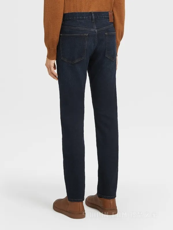 Logo Patch Straight Leg Jeans