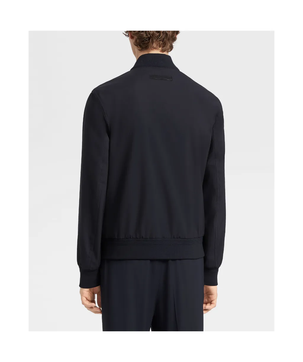 Zipped Elasticated Hem Bomber Jacket