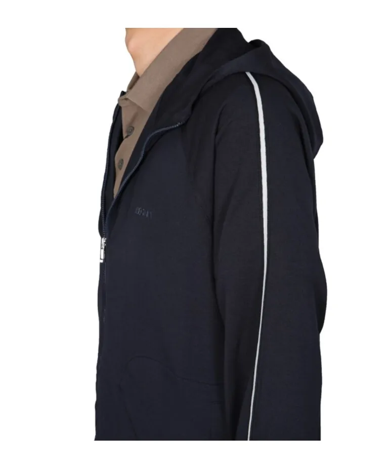 Logo Zippered Hooded Casual Jacket