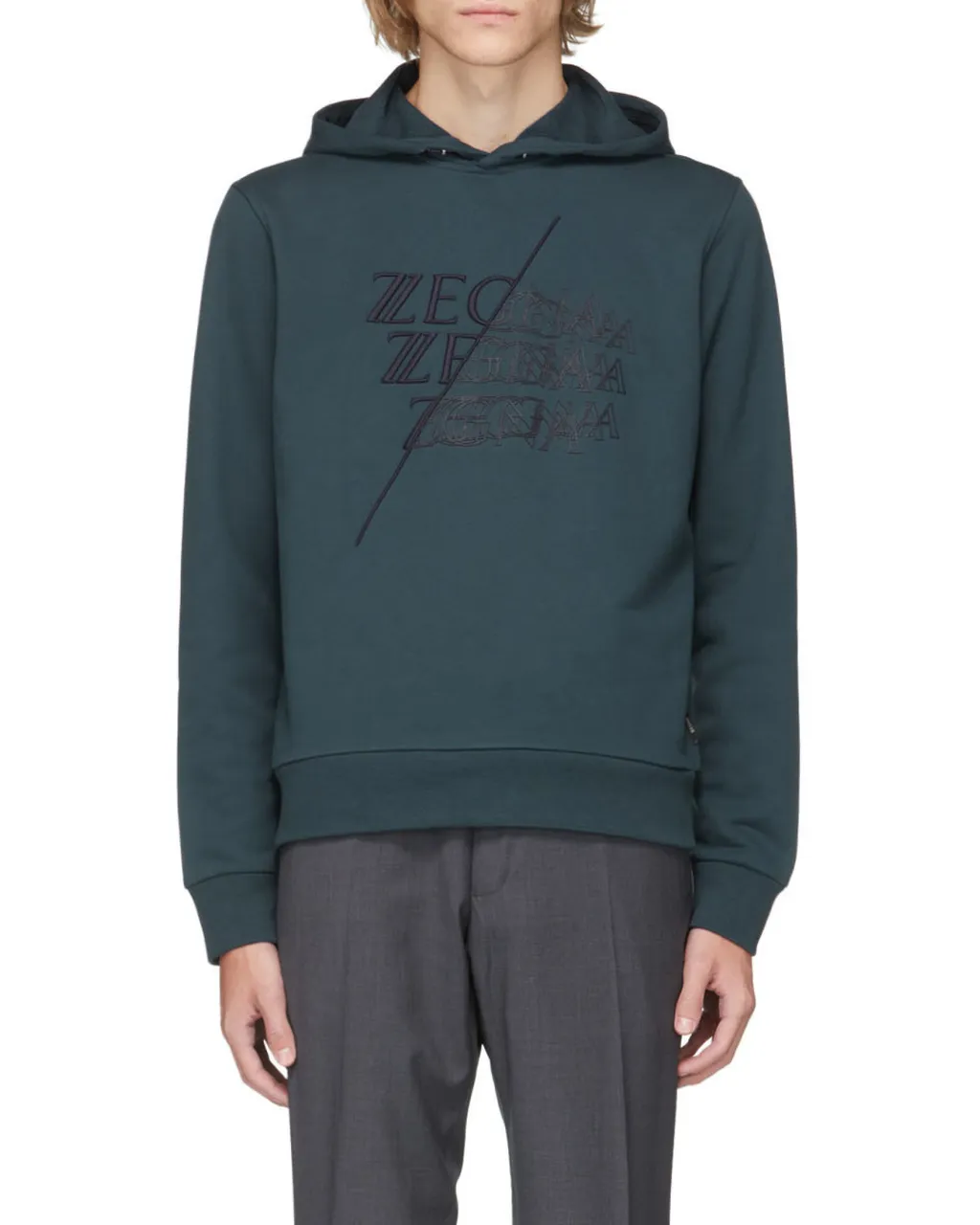 Embroidered-Logo Cotton Hoodie
