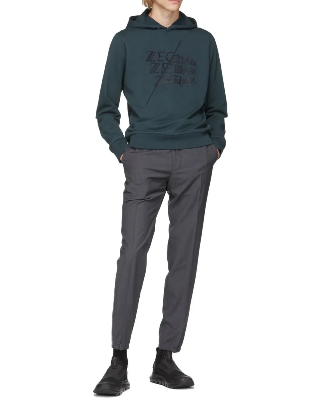 Embroidered-Logo Cotton Hoodie