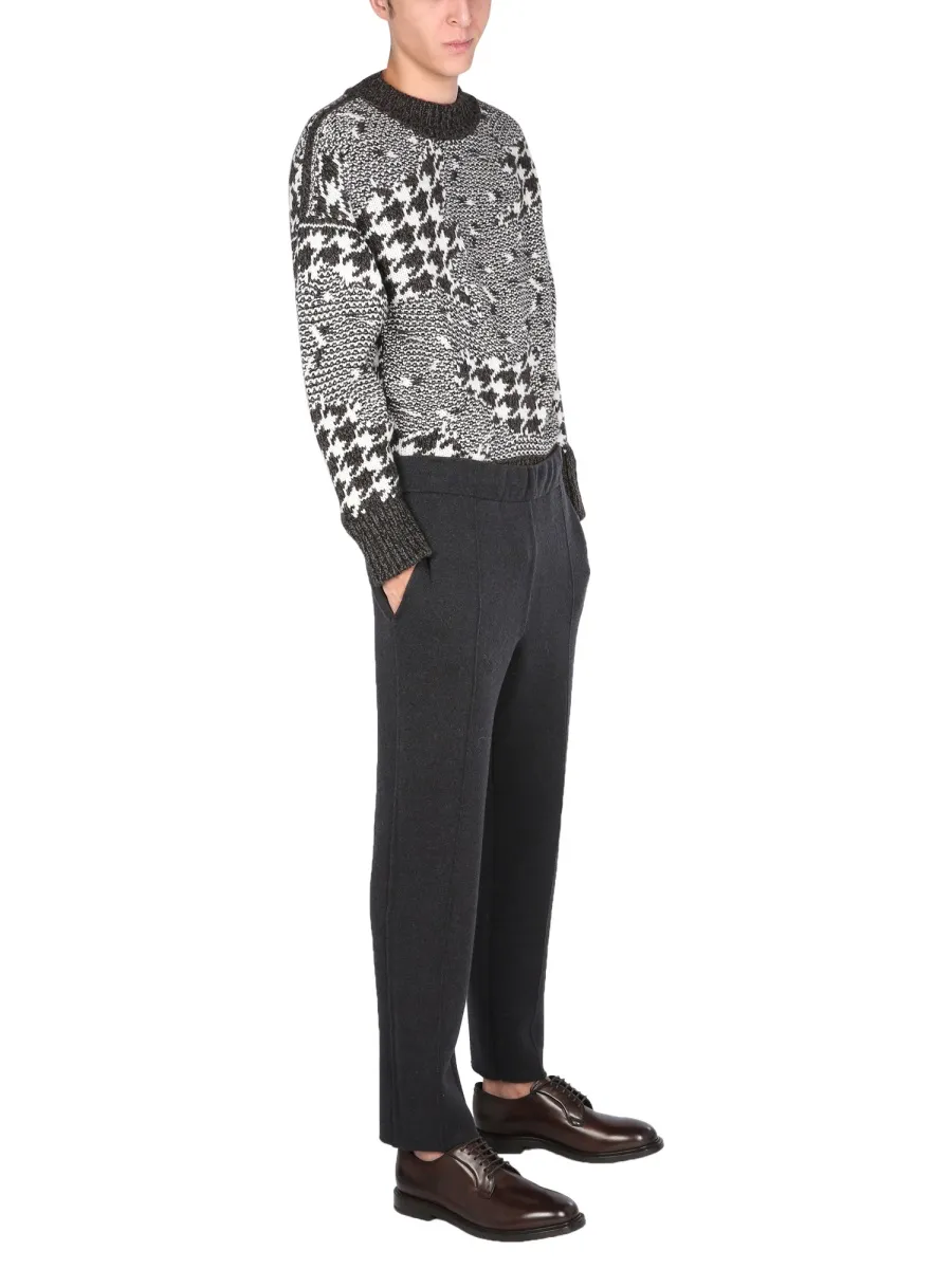 Elasticated Cashmere-Blend Trousers