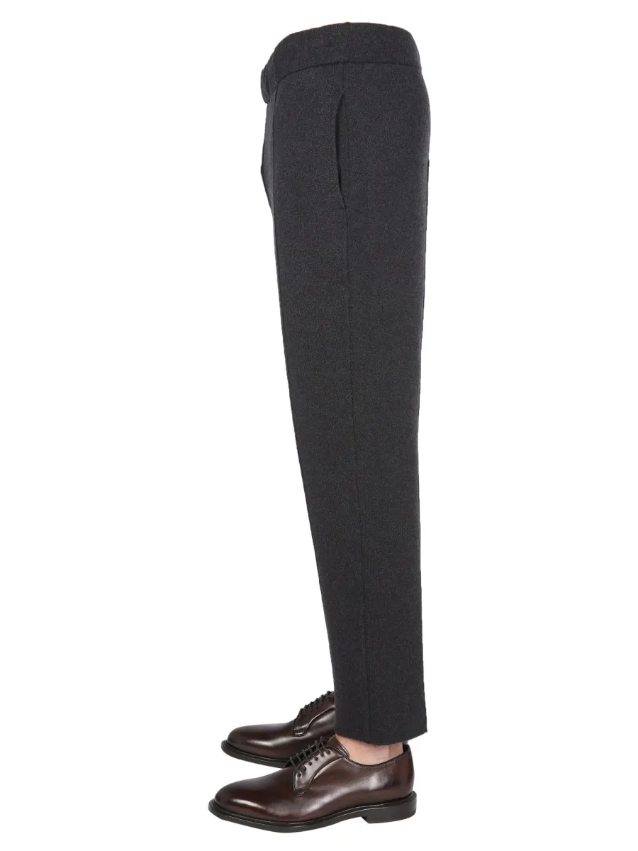 Elasticated Cashmere-Blend Trousers